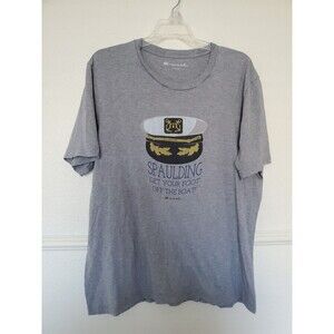 Travis Mathew Men's L Graphic Tee Spaulding Get Your Foot off the Boat Grey